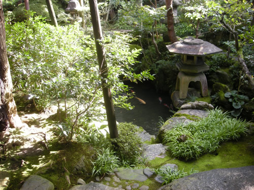 Stone lantern in Samurai house