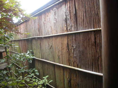 Bamboo and cedar fence